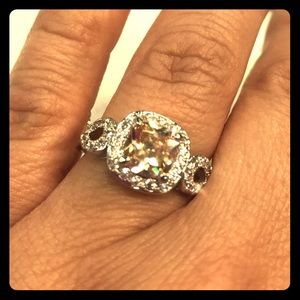 Topaz crystal cushion cut ring WOW